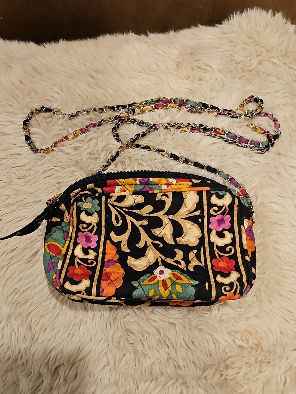 Vera Bradley Suzani Mini Quilted Chain Crossbody Retired Paisley Y2K Boho EUC